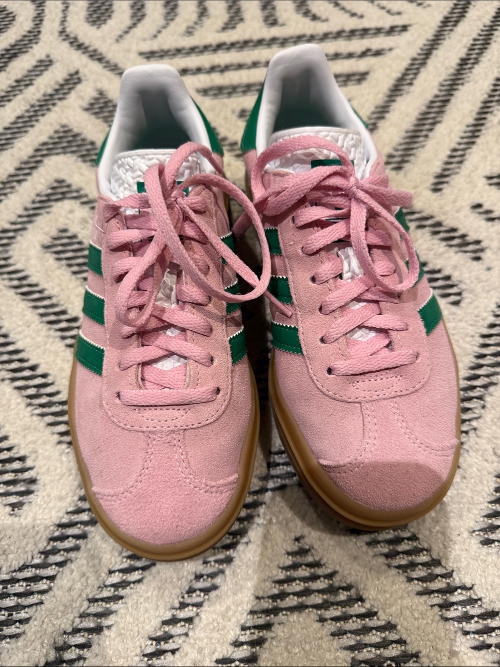 Adidas gazelle bold pink/green